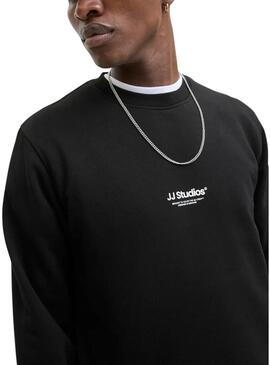 Felpa Jack and Jones Soho JJ Studios nera per uomo.
