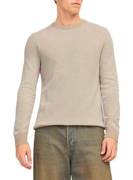 Maglione Jack and Jones Globe beige per uomo