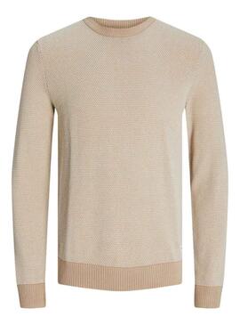 Maglione Jack and Jones Globe beige per uomo