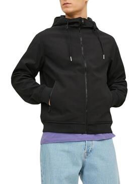 Felpa con zip Jack and Jones Basic nera per uomo