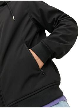 Felpa con zip Jack and Jones Basic nera per uomo