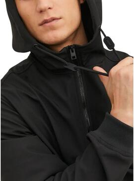 Felpa con zip Jack and Jones Basic nera per uomo