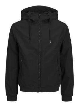 Felpa con zip Jack and Jones Basic nera per uomo