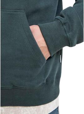 Felpa Jack and Jones Bleecker verde con cappuccio per uomo.