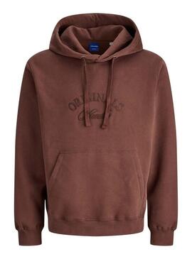 Felpa Jack and Jones Bleecker marrone con cappuccio per uomo