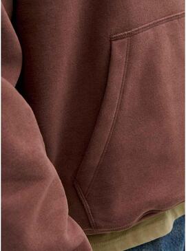 Felpa Jack and Jones Bleecker marrone con cappuccio per uomo