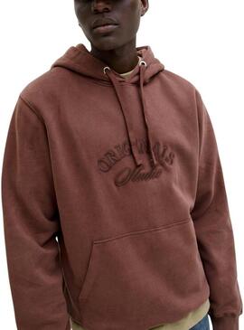 Felpa Jack and Jones Bleecker marrone con cappuccio per uomo