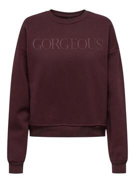 Felpa Only Elisanna bordeaux per donna