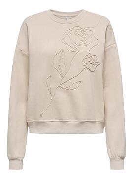 Felpa Only Elisanna beige per donna