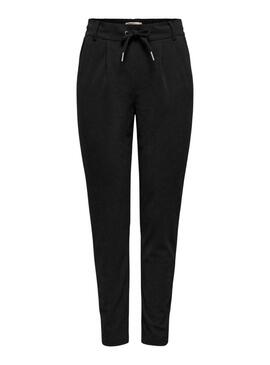 Pantaloni Only Poptrash Lias neri in velluto a coste per donna.