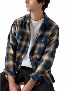 Camicia Levis Jackson Worker a quadri blu in flanella per uomo