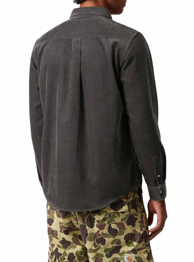 Camicia Carhartt Madison in velluto a coste grigio per uomo