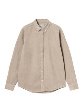 Camicia Carhartt Madison in velluto a coste beige per uomo
