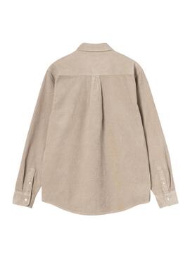 Camicia Carhartt Madison in velluto a coste beige per uomo