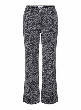 Pantaloni Only Cobain stampa animale grigi per donna