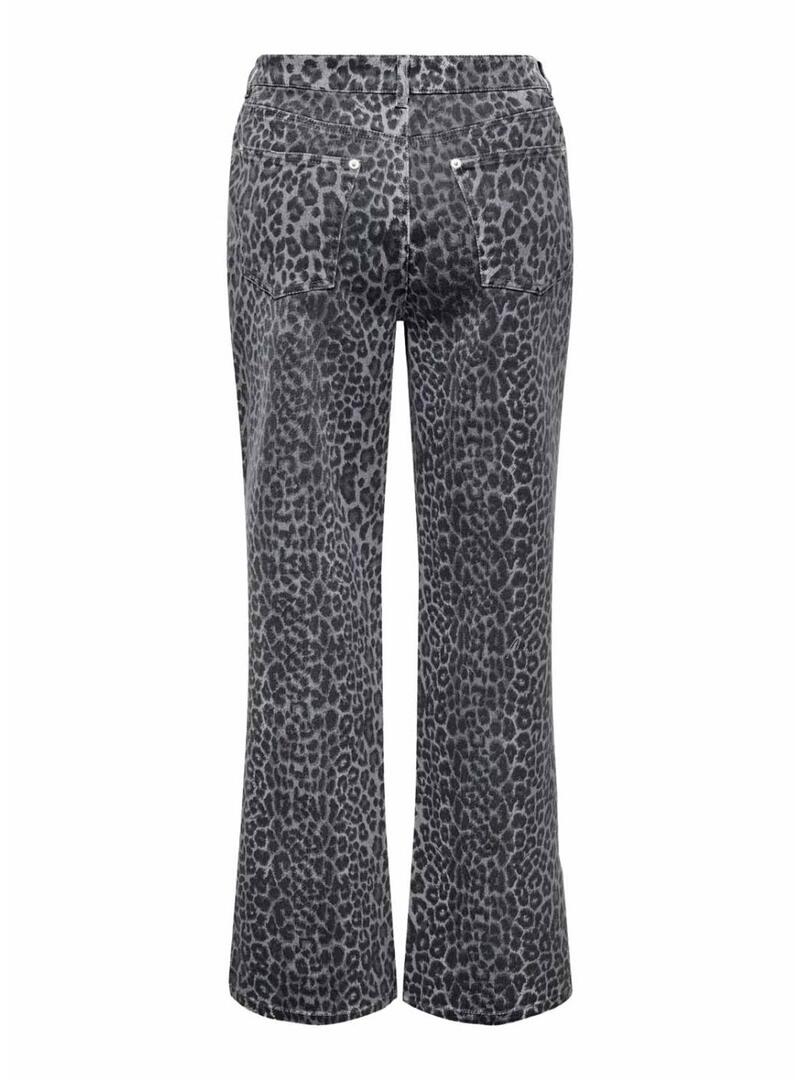 Pantaloni Only Cobain stampa animale grigi per donna