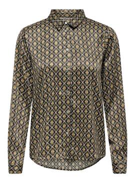 Camicia Only Jane stampa geometrica verde per donna