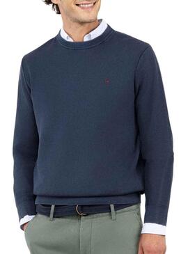 Maglia El Ganso Struttura Garment Dyed blu per uomo