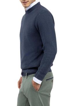 Maglia El Ganso Struttura Garment Dyed blu per uomo