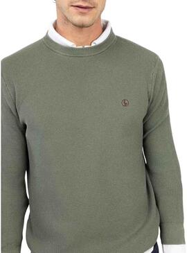Maglia El Ganso Struttura Garment Dyed verde per uomo