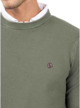 Maglia El Ganso Struttura Garment Dyed verde per uomo