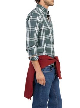 Camicia a quadri verde con stampa El Ganso per uomo