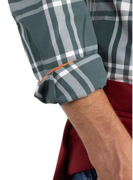 Camicia a quadri verde con stampa El Ganso per uomo