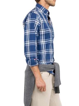 Camicia El Ganso a quadri Brit blu stampata per uomo.