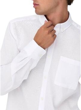 Camicia Only and Sons Alvares Oxford bianca slim per uomo.