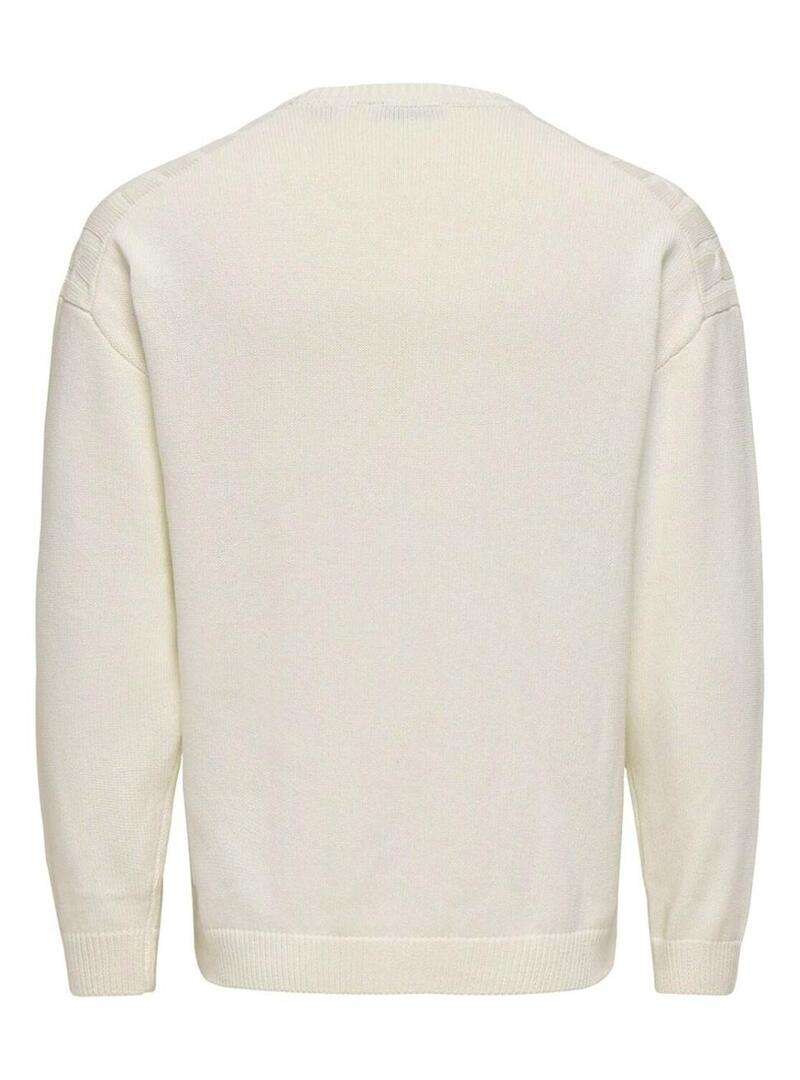 Maglia Only and Sons Lamard beige per uomo