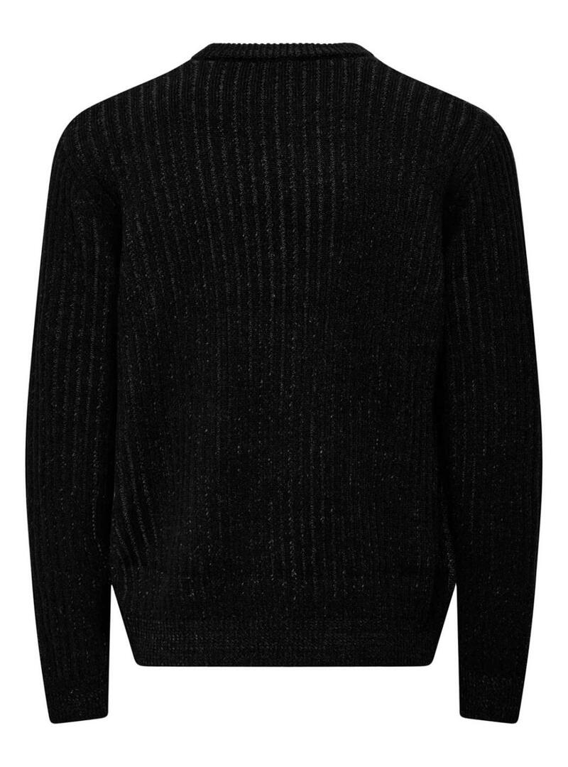 Maglione Only and Sons Michael nero mélange per uomo.