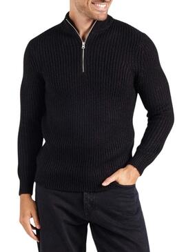 Maglione Only ans Sons Rolf colletto a zip nero per uomo
