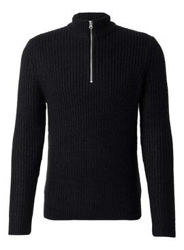 Maglione Only ans Sons Rolf colletto a zip nero per uomo