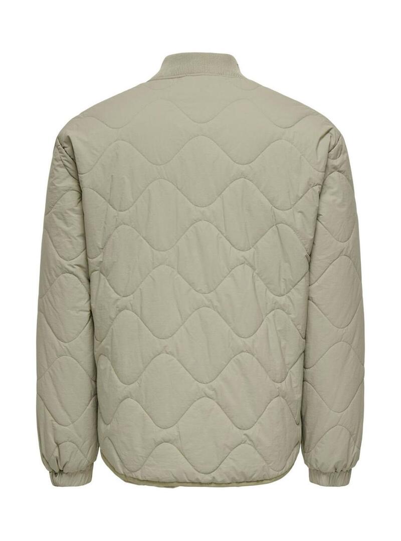 Giacca Only and Sons Wren imbottita verde per uomo.