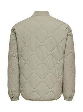 Giacca Only and Sons Wren imbottita verde per uomo.