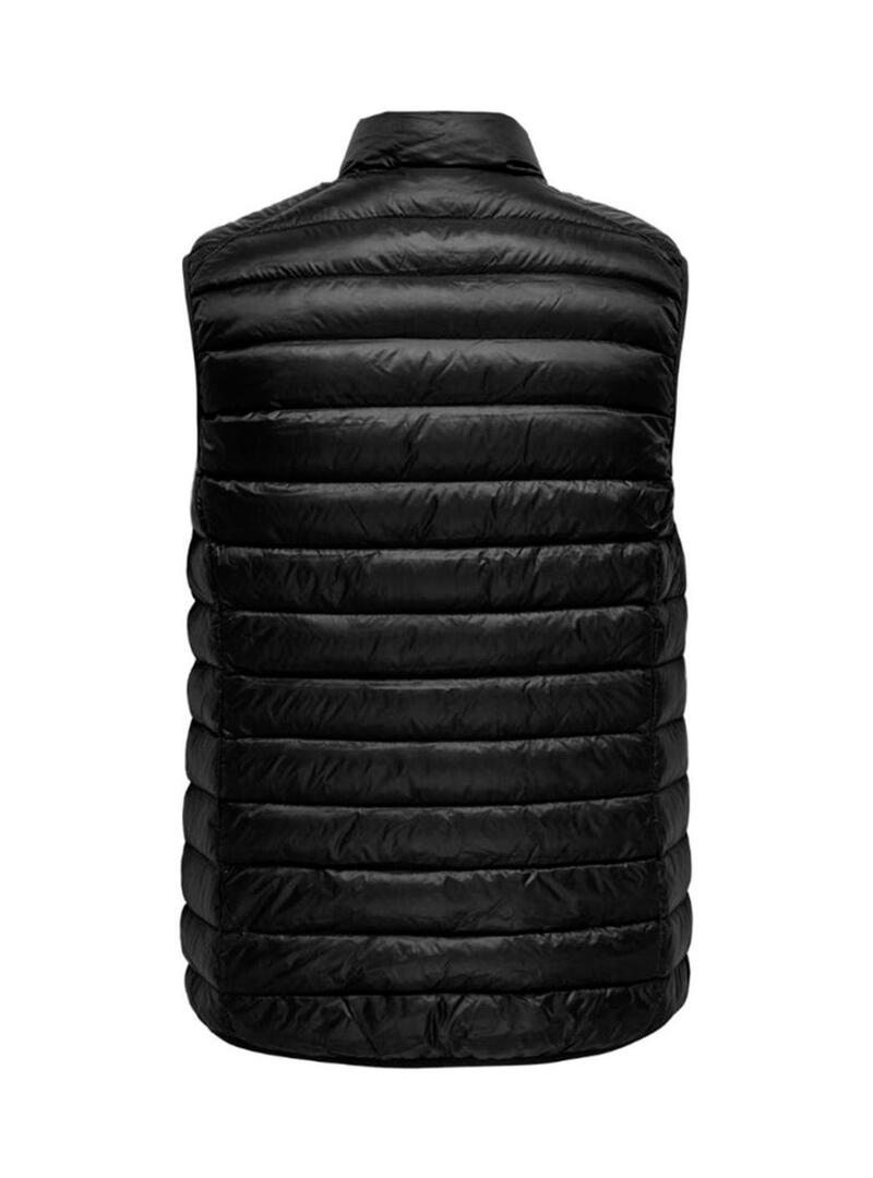Gilet imbottito nero Only and Sons Noa per uomo.