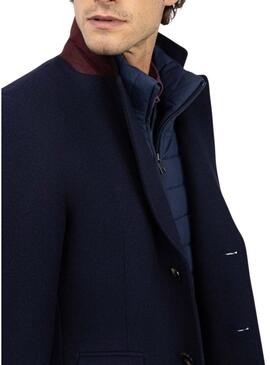 Cappotto El Ganso in lana blu navy con interno trapuntato per uomo
