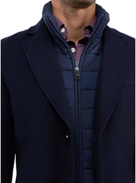 Cappotto El Ganso in lana blu navy con interno trapuntato per uomo
