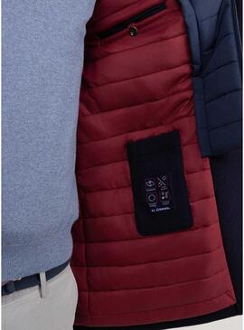 Cappotto El Ganso in lana blu navy con interno trapuntato per uomo