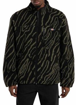 Felpa in pile Dickies Mount Hope stampata nera per uomo