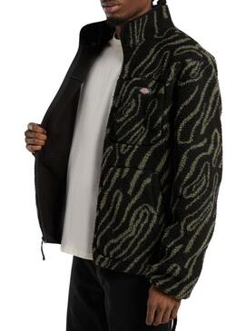 Felpa in pile Dickies Mount Hope stampata nera per uomo