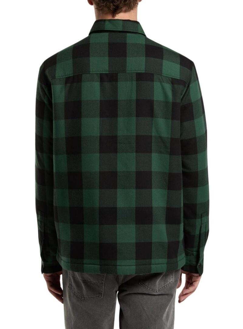 Camicia sovrapposta Dickies Sacramento verde e nera per uomo