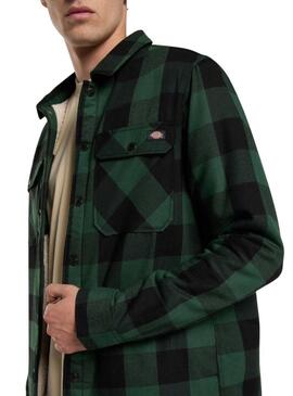 Camicia sovrapposta Dickies Sacramento verde e nera per uomo