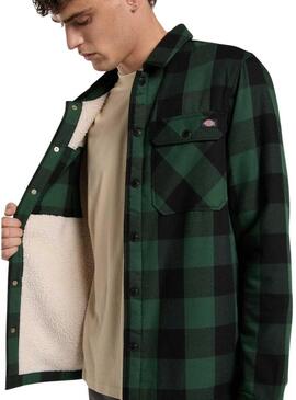 Camicia sovrapposta Dickies Sacramento verde e nera per uomo