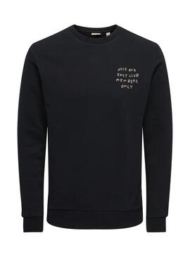 Felpa Only and Sons Kyrie nera per uomo.