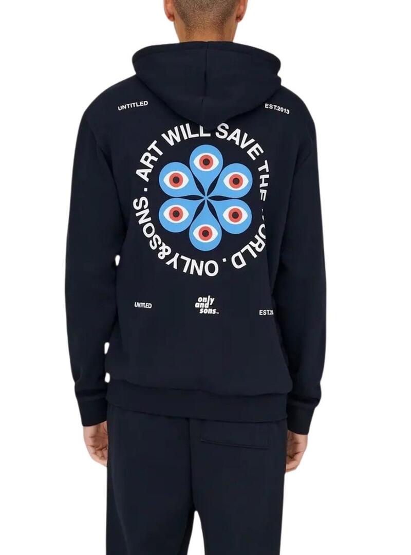 Felpa Only and Sons Ceres Claude nera per uomo