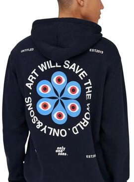 Felpa Only and Sons Ceres Claude nera per uomo