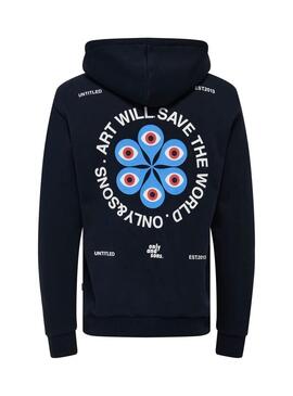 Felpa Only and Sons Ceres Claude nera per uomo