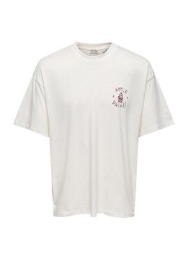 Maglietta Only and Sons Kyrie bianca per uomo