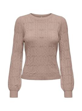 Maglia strutturata Only Katia tostata per donna